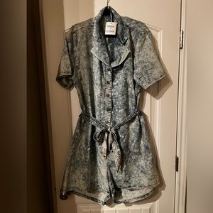 1XL Denim Chambray Romper Davi & Dani, will fit 16/18